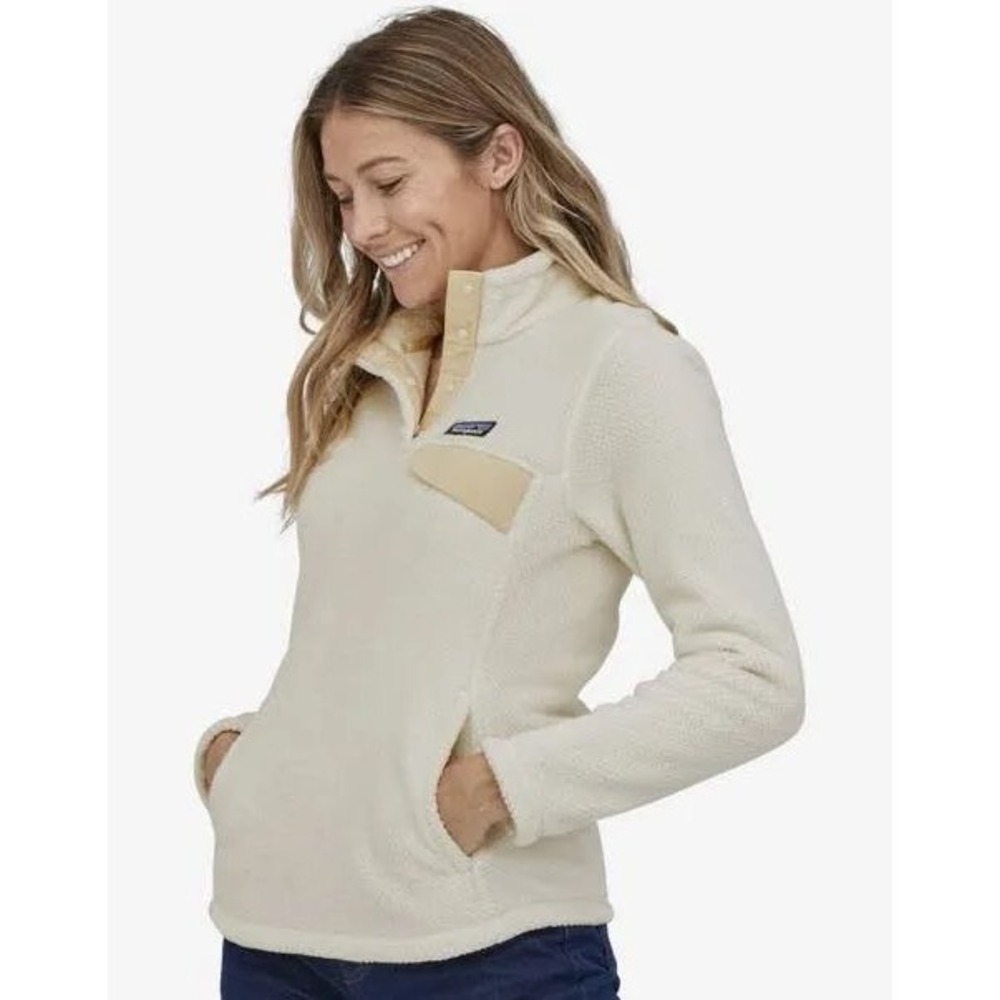 Patagonia Re-Tool Snap-T Fleece Pullover Women's Small White Off-White 25443
